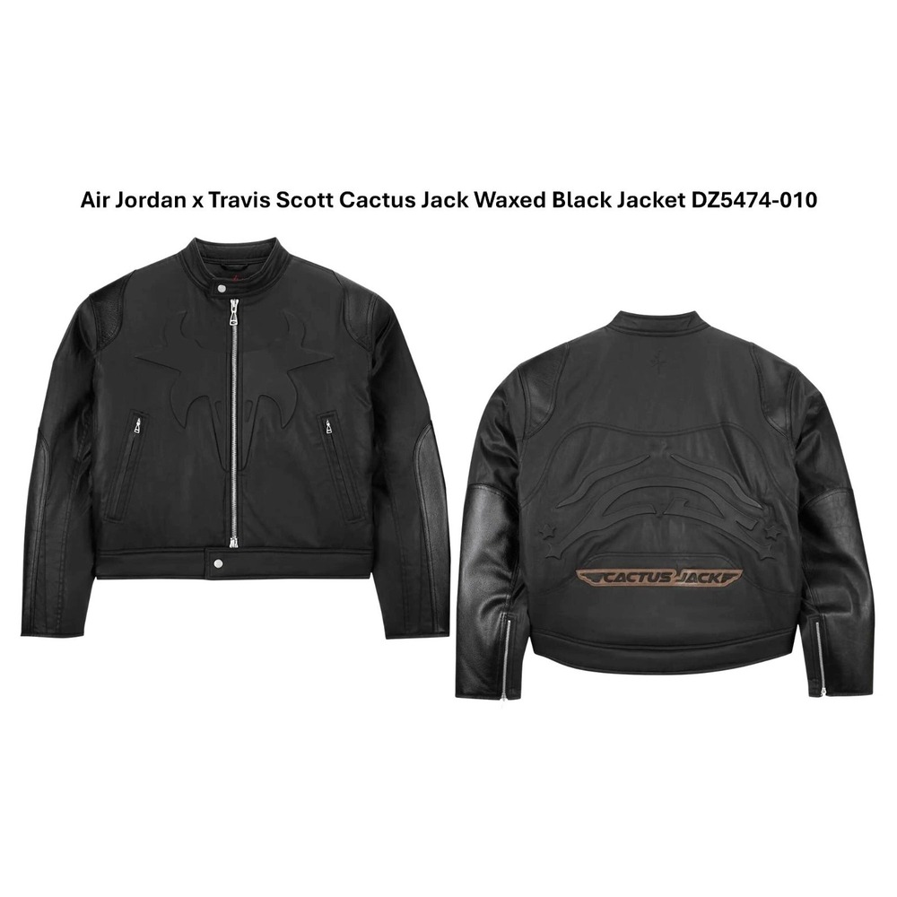 Air Jordan x Travis Scott Cactus Jack Waxed Black Jacket DZ5474-010 Men's‎ M NEW - Picture 16 of 16